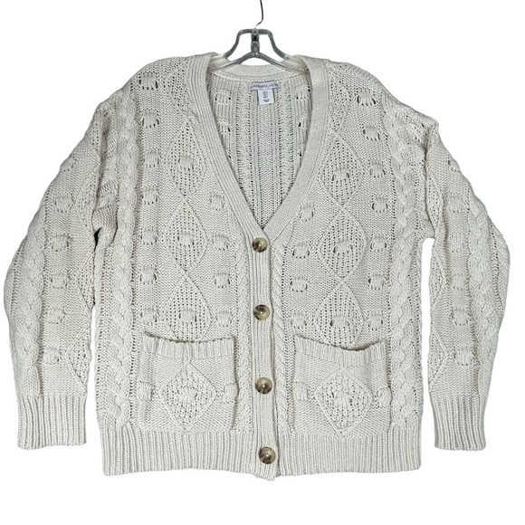 Sincerely Jules Button Front Cottagecore Coastal Grandma Sweater Cardigan Sz S - Picture 1 of 13
